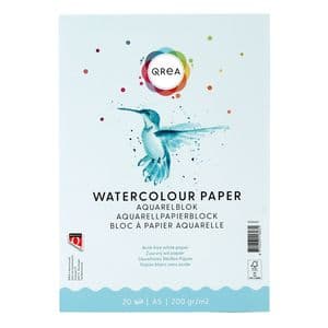 Picture 1 of Aquarelblok Qrea A5 20vel 200gr gelijmd