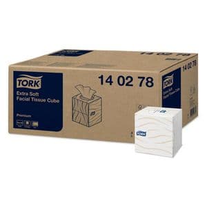 Picture 1 of Facial tissues Tork Premium kubus 2-laags 100 vel wit 140278