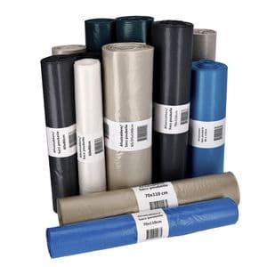 Picture 2 of Afvalzak Cleaninq 65/25x140cm LDPE recycled T70 240L transparant rol à 10 stuks