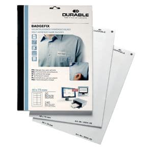 Picture 2 of Naambadge etiket Durable 8334 40x75mm zelfklevend wit 240 stuks