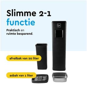 Picture 4 of Afvalbak met asbak BRASQ 20 liter AT400 zwart