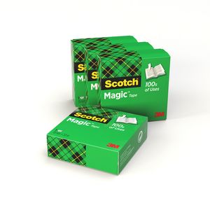 Picture 1 of Plakband Scotch Magic 810 19mmx33m onzichtbaar transparant 4 rollen