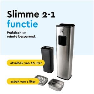 Picture 5 of Afvalbak met asbak BRASQ 20 liter AT400 rvs