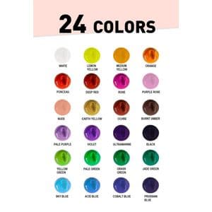 Picture 8 of Gouache HIMI 24 kleuren 30gr opbergbox roze