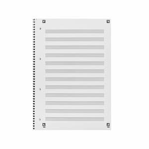 Picture 5 of Collegeblok Oxford A4+ muziek 4-gaats 100 pagina's 80gr blauw