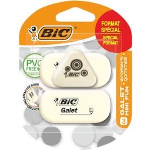 Picture 1 of Gum Bic Galet pvc vrij zacht potlood wit blister à 3 stuks
