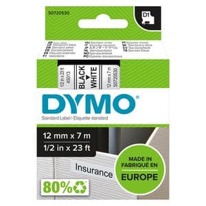 Picture 1 of Labeltape Dymo LabelManager D1 polyester 12mmx7m zwart op wit