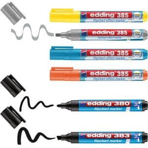 Picture 2 of Viltstift edding 385 flipover incl 380 - 383 assorti 6 stuks