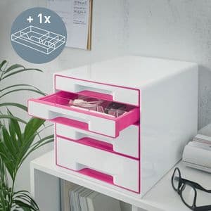 Picture 2 of Ladenblok Leitz WOW 4 laden wit/roze