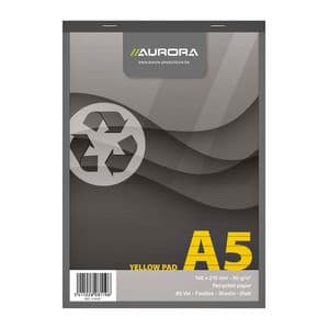 Picture 1 of Schrijfblok Aurora A5 lijn 80 vel 80gr geel