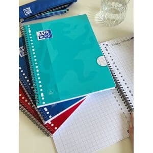 Picture 10 of Collegeblok Oxford School A4 ruit 10x10mm 23-gaats 160 pagina's 80gr assorti