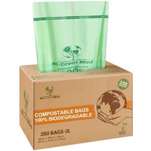 Picture 1 of Afvalzak bio Mr.Green Mind 26x29cm 2-3 liter dispenser 250 stuks