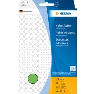 Picture 1 of Etiket HERMA 2215 rond 8mm groen 5632 stuks