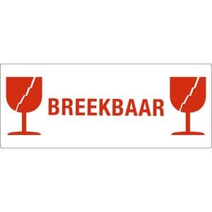 Picture 1 of Waarschuwingsetiket IEZZY glas breekbaar 150mmx60mm 500 stuks