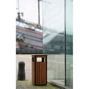 Picture 2 of Afvalbak Vepa Bins voor buiten 36 liter zwart/houtlook