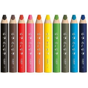 Picture 5 of Kleurpotloden BicKids Multi Surface + puntenslijper assorti 10 stuks
