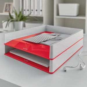 Picture 2 of Brievenbak Leitz WOW A4 wit/rood