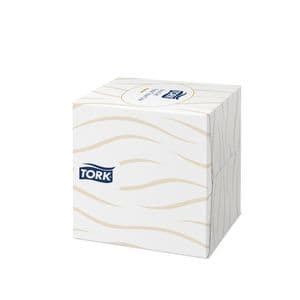 Picture 2 of Facial tissues Tork Premium kubus 2-laags 100 vel wit 140278