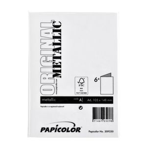 Picture 3 of Correspondentiekaart Papicolor dubbel 105x148mm metallic parelwit pak à 6 stuks
