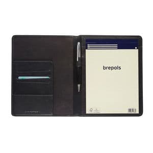 Picture 2 of Schrijfmap Maverick All Black A5 inclusief schrijfblok leer zwart