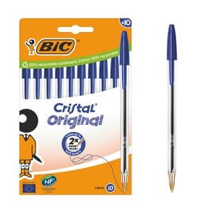 Picture 2 of Balpen Bic Cristal medium blauw blister à 10 stuks