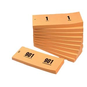 Picture 1 of Nummerblok 42x105mm nummering 1-1000 oranje 10 stuks