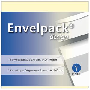 Picture 1 of Envelop Papyrus Envelpack Design vierkant 140x140mm ivoor 894410 10 stuks