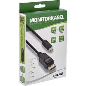 Picture 2 of Kabel inLine USB-C Displayport 3.1 4K M/M 2 meter zwart