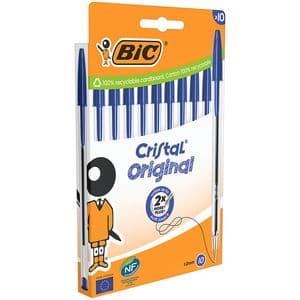 Picture 3 of Balpen Bic Cristal medium blauw blister à 10 stuks
