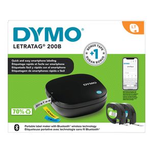 Picture 2 of Labelprinter Dymo LetraTag 200B draagbaar bluetooth 12mm zwart promopack