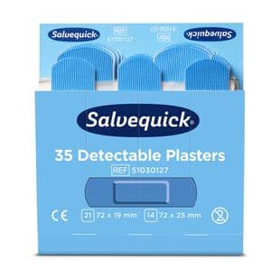 Picture 2 of Pleisters Salvequick blauw detectable refill 6x 35 stuks
