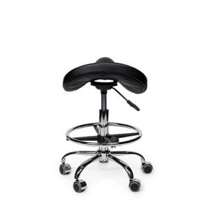 Picture 4 of Zadelkruk Office Premium laag met voetring harde wielen zw