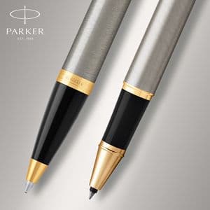 Picture 3 of Balpen en Rollerpen Parker IM brushed metal GT medium 2 stuks
