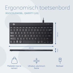 Picture 5 of Toetsenbord R-Go Ergonomisch Compact Break QWERTY zwart
