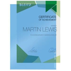 Picture 3 of Insteekmap L-model Leitz Premium lasnaad copy safe 0.15mm PVC A4 blauw 100 stuks