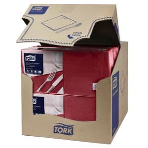 Picture 2 of Lunchservet Tork Advanced 1/4 vouw 2-laags 328x325mm 200 vel bordeauxrood 477213