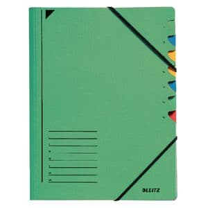 Picture 1 of Sorteermap Leitz 7 tabbladen karton groen