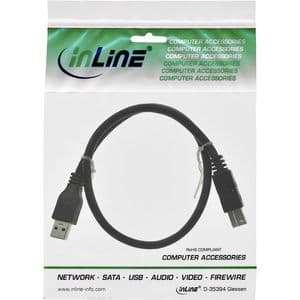 Picture 2 of Kabel Inline USB-A USB-B 3.0 M 0.5 meter zwart