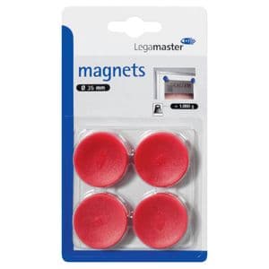 Picture 1 of Magneet Legamaster 30mm 850gr rood 4 stuks