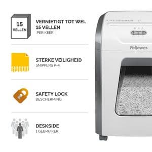 Picture 4 of Papiervernietiger Fellowes Powershred 15C snippers 4x40mm wit