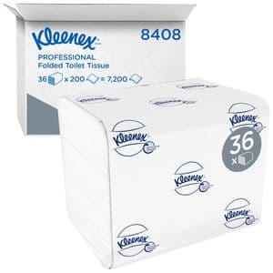 Picture 1 of Toiletpapier Kleenex gevouwen 2-laags 110x186mm wit 8408