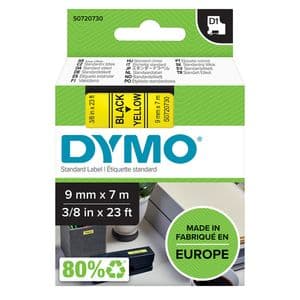 Picture 1 of Labeltape Dymo LabelManager D1 polyester 9mm zwart op geel