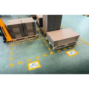 Picture 2 of Vloersticker Durable kader voor A4 documenten verwijderbaar geel 10 stuks