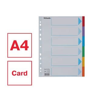 Picture 2 of Tabbladen Esselte Standaard A4 6-delig karton 11-rings met voorblad assorti
