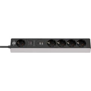 Picture 1 of Stekkerdoos Brennenstuhl 5vdig 1+2 USB C Power Delivery 1.5m grijs/zw