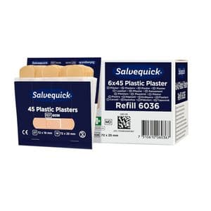 Picture 2 of Pleisters Salvequick navulling plastic 6x 45 stuks