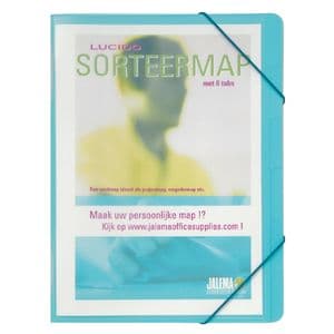Picture 1 of Sorteermap Djois personaliseerbaar A4 6 tabbladenblauw