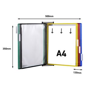 Picture 2 of Zichtpanelensysteem wand Tarifold metaal A4 met 10-tassen assorti