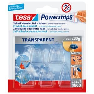 Picture 1 of Haak tesa Powerstrips® Deco transparant zelfklevend 5 stuks