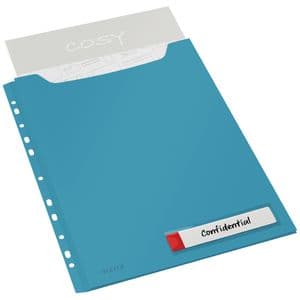 Picture 2 of Insteekmap U-model Leitz Cosy harmonica A4 met perforatiestrip PP blauw